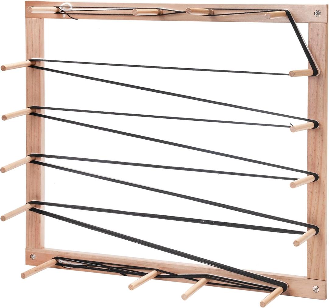 WILLOWDALE Wooden Warping Board，5.7 Yard Warping Frame for Weaving Loom Kit, Yarn Loom Knitting Kit, Wood Knitting Loom Kit for Adults, Adjustable Weaving Kit for Beginner, Arts & Crafts Supplies