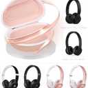 2 x Hard Headphone Case for Beats Solo 4, Studio Pro, Solo 3, Studio 3, Solo 2,Over Ear Headphone Carrying Case with Storage Cable Bag Strap for Travel (Champagne)