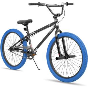 JOYSTAR 24 Inch Kids Bike Freestyle BMX Bikes for 7 8 9 10 11 12 Years Old Boys Girls and Beginner Riders, 24" Kids' Bicycles, Blue Tires