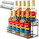 10 Bottle Capacity Coffee Syrup Organizer 2 Tier Coffee Syrup Stand Shelf for Coffee Bar Kitchen Small Wine Rack for Bar Family Storage for Syrup Wine Dressing