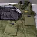 BeeGreen Green Reusable Grocery Bags Wholesale Green Reusable Kitchen Bags Bulk Foldable-Machine Washable with Zipper Storage Pouch 10 Packs (Solid Military Green)