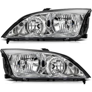 Headlight Assembly Fit Ford Focus 2005 2006 2007 Focus 05-07 Head Lights Headlamp Replacement Driver and Passenger Side, Chrome Housing Clear Lens Headlight Assembly Fit Ford Focus 2005 2006 2007 Focus 05-07 Head Lights Headlamp Replacement Driver and Passenger Side, Chrome Housing Clear Lens