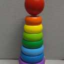 Melissa & Doug Rainbow Stacker Wooden Ring Educational Toy - Wooden Stacking Rings, Stacker Toys for Toddlers Ages 2+