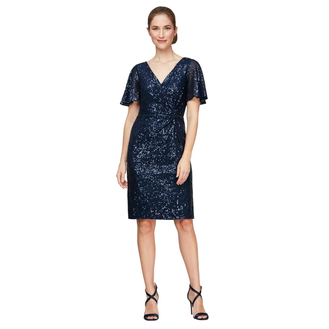 Alex Evenings Women's Short Cocktail Dress, Wedding Guest, Formal Event Size 6