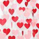 Galentines Red Pink Valentines Party-Decorations - 52ft Heart Garland Streamers Paper Banner,Proposal Anniversary Romantic Birthday Baby Shower Rustic Wedding Hanging Ornaments Decor Hugfond