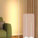 EDISHINE LED Corner Floor Lamp, 57.5" Minimalist Dimmable Sleek Light, Adjustable Height, Tall Floor Lamps for Living Room, Bedroom, Office, 3000K Warm White Light, White