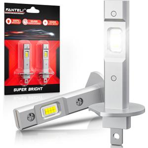 H1 LED Bulb Interior Light, 34000LM 800% Brighter 1:1 Size Backup H1 Bulb, Plug and Play 6000K Cool White, IP68 Waterproof, Pack of 2, Dome Map Door License Plate Lights