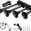 Air Horn 4-Tube Train Horn BANHAO Truck Air Horns 4 Trumpet Kit for Trucks 12V 180dB Super Loud with Compressor Suitable for Pickup Motorhome SUV Train Boat