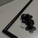 Swing Arm Curtain Rod for Front Door, Side Panels, Window Curtain Display Stand, Drapery Arm (Black, 20IN)