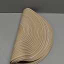 SHACOS Round Placemats Set of 6 Cotton Polyester Braided Place Mats 15 inch Heat Resistant Washable Table Mats for Kitchen Dining Party Natural Table Decor (Beige, 6)