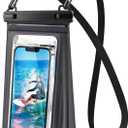 Waterproof Phone Pouch Floating, [Expandable Space] IPX8 Dry Bag for iPhone 17 16 15 14 Pro Max Samsung S26 S25 Up to 7.0", Waterproof Pouch for Beach Cruise Ship Travel Essentials, Touch Screen (Black)