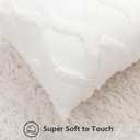 decorUhome Summer Throw Pillow Covers 18x18 Inch Set of 2, Soft Plush Faux Fur Wool Cream White Accent Couch Pillow Covers for Modern Farmhouse Bed Sofa Living Room, Aqua
