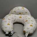 MOMCOZY Pillow Cover Baby Breastfeeding Slipcover for Infant Newborn Nursery Bottle Breast Feeding Pillowcase (Pillow NOT Included) - White Yellow Bohemian