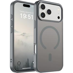 SUPFINE Magnetic for iPhone 17 Pro Max Case (Compatible with MagSafe)(Military Grade Drop Protection) Translucent Matte Shockproof with Anti-Fingerprint Phone Cover 2025,Gray