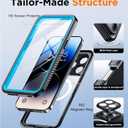 Temdan Magnetic for iPhone 14 Pro Case Waterproof,Built-in Screen Protector[IP68 Underwater][Upgrade Military Dropproof][Compatible with MagSafe] Full Body Shockproof for Phone Case 6.1'' - Blue