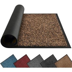 Mibao Front Door Mat, Dirt Trapper Welcome Mat for Outdoor Indoor, Non-Slip Waterproof Doormat, Durable Machine Washable Low Profile Entry Rug for Back Door Outside Patio Porch, 72" x 48", Brown