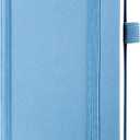 POPRUN 2026 Pocket Calendar Planner (Mini Size-3.5" x 6.5" Hardcover),12 Months (Jan. - Dec. 2026) - Small Planner Weekly and Monthly for Purse with Pen Holder, Storage Pocket - Haze Blue