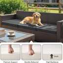 MIULEE Dark Grey Outdoor Chair Cushions Set of 2, 19x19x3 Inch Waterproof Patio Seat Cushions for Outdoor Furniture Couch Sofa, 3 Year Color Fastness High Density Foam with Adjustable Ties