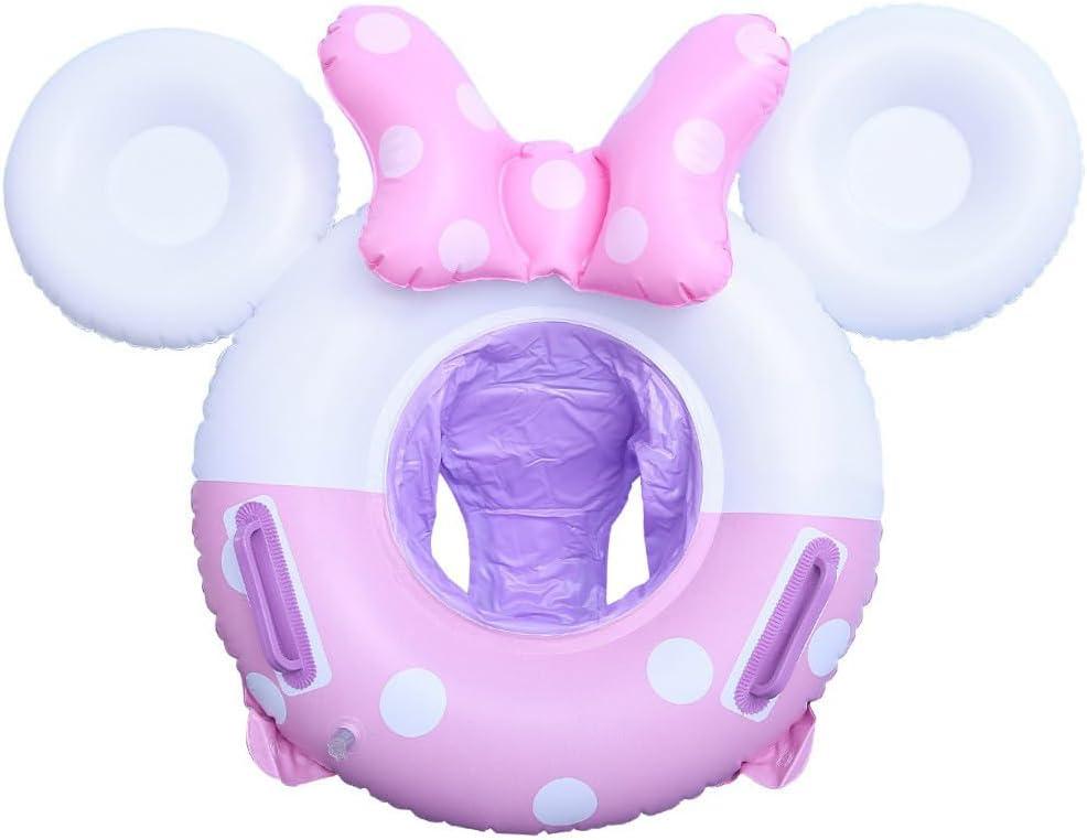 Baby Swimming Float Swim Ring Cute Floaties with Seat and Handle Pool Floats Toys Fun Water Raft Lounge Party Supplies for Infant Toddler Kids Children (Pink Mouse)