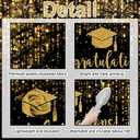 Mocsicka Class of 2025 Backdrop Black Gold Glitter Bokeh Graduation Party Background 2025 Congrats Grad Prom Party Cake Table Decoration Photo Booth Props (8x6ft)