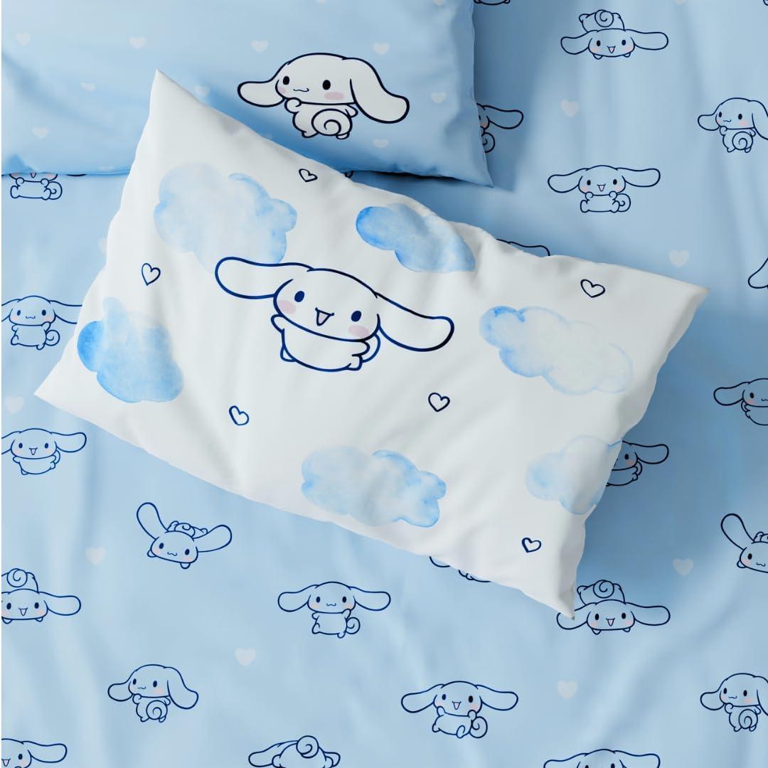 Cinnamoroll Bedding Super Soft Cotton 3 Piece Twin XL Sheet Set, College Dorm Essentials (Officially Licensed Product) by Franco Collectibles