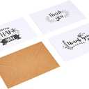 Amazon Basics Thank You Cards and Envelopes, 48 Count, Black and White