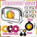 36 Pcs Softball Ice Cream Drip Gifts for Women 12 Softball Makeup Bag Bulk Cosmetic Bag Sport Team Gifts with 12 Sport Hair Scrunchies 12 Round Portable Folding Brush Mirror for Coach Team