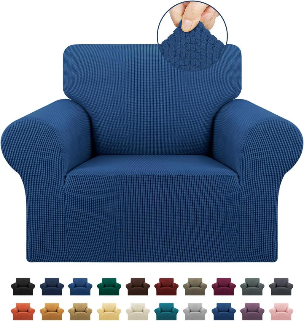 Stretch Chair Sofa Slipcover, Single Couch Cover,Classic Blue