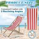 AceOrbit 2 Pcs Folding Sling Beach Chair, Adjustable,Red Stripes, 17.87 x 35.51 x 32.91 inches
