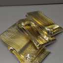 N9R 100PCS Gold Plastic Silverware, Heavy Duty Disposable Cutlery Set for Parties, Disposable Plastic Spoons and Forks Includes 50 Gold Spoons and 50 Forks for Weddings, Birthday, Dinners