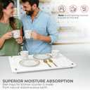 Stone Drying Mat for Kitchen Counter + Sink Caddy | 15.7"x11.8" Diatomaceous Earth Drying Mat with Stainless Steel Feet | Heat Resistant to 450F | Eco-Friendly & Multipurpose Drying Mat (White)