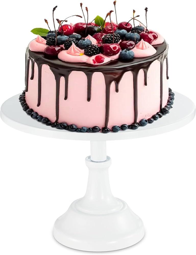 12 inch White Cake Stand: Metal Cake Holder Stand - white cupcake stand For Wedding Reception Birthday (12inch White)