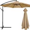 belupai 10ft Patio Umbrella Replacement Canopy, 6 Ribs Canopy Replacement Water Resistant Patio Canopy Outdoor Table Market Yard Umbrella Top Outdoor Umbrella Canopy for 56-58in Ribs (Canopy Only)(Tan, 6 Ribs)