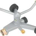 Gilmour Heavy Duty 692 Sq Ft Spinning Sprinkler with Wheeled Base, Metal Whirling Sprinkler Head for 360 Degree Coverage in Flower Beds and Vegetable Gardens