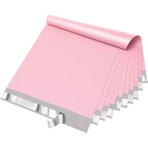 Fuxury Poly Mailers 14.5x19 Inch 50pc Shipping Bags for Small Business Mailing Envelopes for Clothing,Self Seal Shipping Envelopes Waterproof Poly bags Durable Packaging Bags Light Pink