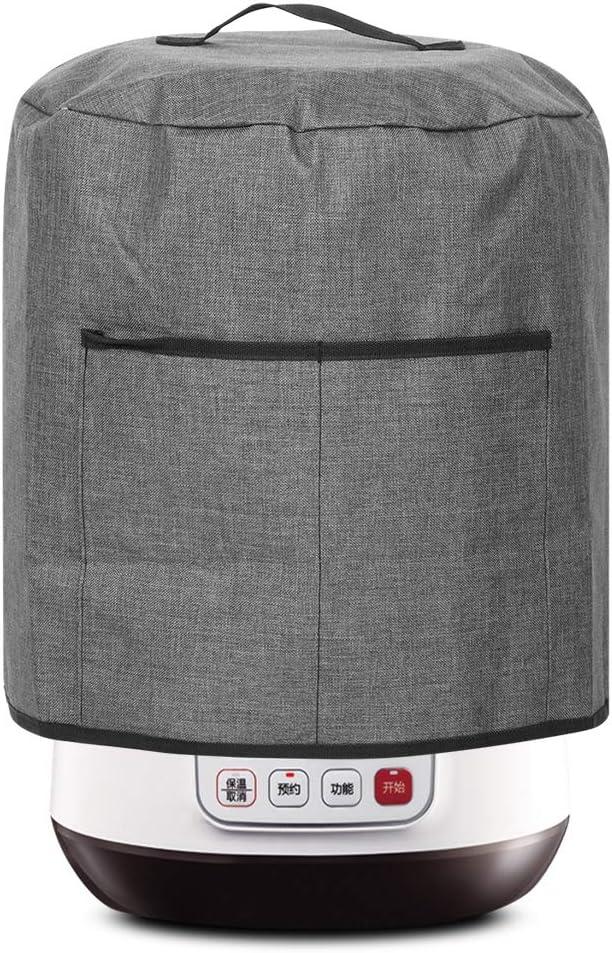 Air Fryer Cover Dust Cover, Round Protective Cover Bag Small Household Appliance Dust Cover with 2 Pocket and Handle for Electric Pressure/Rice Cooker, 38x38.7cm/15x15.2in(Black)