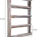 MyGift Wooden Spice Rack Wall Mount, Hanging 4 Tier Seasoning Jar Shelf Organizer, Condiment Storage for Kitchen, Pantry, Large Spice Organization, Vintage Rustic Torched
