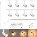 Zoomable Plug in Track Lighting with Power Cord, 8-Light LED Track Lighting Kit with 6.6FT H Type Track Lighting Rails, Modern Kitchen Track Lighting Fixtures Ceiling Spot Light, 3000K White