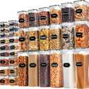Skroam 36 Pack Airtight Food Storage Containers for Kitchen Pantry Organizers and Storage, Plastic Kitchen Storage Containers with Lids for Flour, Sugar, and Cereal, Labels & Marker