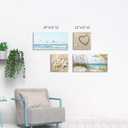 Coastal Wall Art Seascape Artwork: Sea Grass and Starfish on Beach Canvas Painting for Living Room (12 x 12'' x 2 Panels + 24 x 12 x 2 Panels)