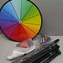 16 Inch Prize Wheel - Spinning Wheel with Folding Tripod, Height Adjustable Wheel Spinner, 12 Color Slots Raffle Wheel with 2 Dry Erase Markers & Eraser for Carnival, Fortune Spinning Game