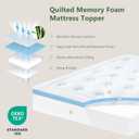 Hansleep Memory Foam Mattress Pad Topper King, King Size Mattress Topper Viscose Derived from Bamboo, King Foam Bed Mattress Pad Cover for Back Pain Relief, 78" x 80", White