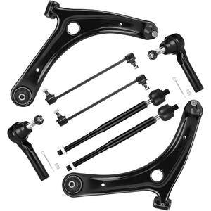 8 PCS Front Suspension Kit Lower Control Arms w/Ball Joints Sway Bar Tie Rod End Fit for 2007-2017 Jeep Compass Patriot Fit for 2009-2012 Dodge Caliber K620065 K620066