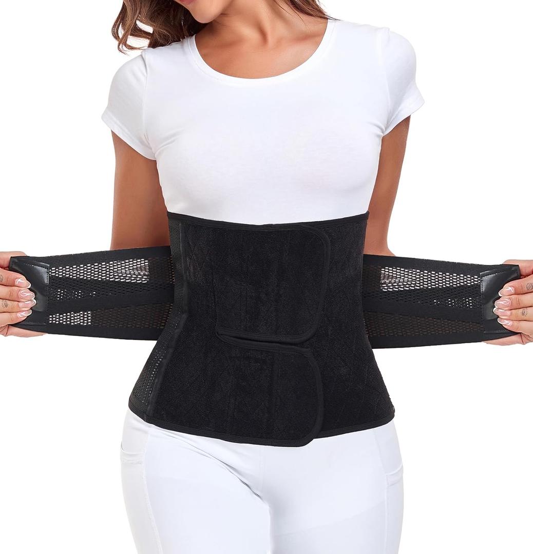 Postpartum Belly Band  Postpartum Belly Wrap, Abdominal Binder Post Surgery C-section Recovery Support Belt (Midnight Black, L)