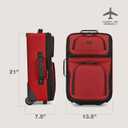 U.S. Traveler Rio Lightweight Softside Rolling Carry-on Suitcase, 2-Wheel Single, Red