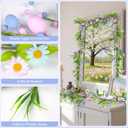 5 ft Spring Easter Garland Decor for Mantle,Artificial Daisy Easter Egg Decorative, Farmhouse Spring Decorations, Front Door, Wall, Wedding, Easter, Spring(Blue&Pink)