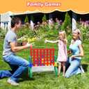 Aywewii 1.9 FT Giant 4-in-A-Row Connect Game Jumbo 4-to-Score Yard Games, Outdoor Indoor Family Party Game for Kids & Adults, Birthday Gift for Boys & Girls Ages 3+, with Portable Carry Bag, 22.44 X 21.65 X 12.59 inch