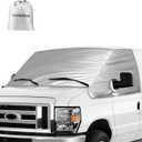 Custom Fit Silver Windshield Cover Compatible with Ford E-Series/E 450 350 250 150 Econoline/Club Wagon Van 2003-2025 for Privacy Blockout UV Reflector Snow Protection