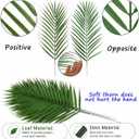 CCINEE 16 PCS Artificial Palm Leaves, Faux Large Palm Fronds Fake Tropical Plant Simulation Safari Leaves with Stems for Home Hawaiian Luau Party Jungle Beach Theme Party Decoration