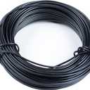 4 x 65.5 Feet Twist Ties for Climbing Plants Green Gear Ties Garden Plant Wire Outdoor & Indoor Plants Supporting Tree Tomatoes Vegetables Tape (Diameter - 2.5MM) (Black)